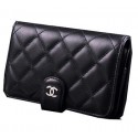 Chanel Matelasse Bi-Fold Wallet Sheepskin Leater A31506 Black JK1508Lo54