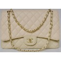 Chanel Maxi Quilted Classic Flap Bag Apricot Cannage Patterns A58601 Gold JK684Tk78
