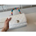 chanel mini flap bag with top handle AS2215 white JK3299ff76