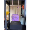 Chanel mini Shoulder Bag Lambskin & Gold-Tone Metal AP2929 Purple JK2476Xr72