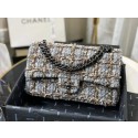 Chanel Original flap bag Twill soft A01112 grey JK3964XW58