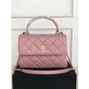 Chanel original lambskin top handle flap bag AS92236 pink&Gold-Tone Metal JK3100fo19