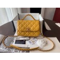 Chanel Shoulder Bag Original Leather Yellow 63593 Gold JK4545hi67