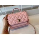 Chanel small flap bag Calfskin & Gold-Tone Metal A93749 pink JK3794Ym74