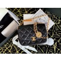 Chanel small flap bag Lambskin & Gold-Tone Metal AS2189 black JK3801Hn31