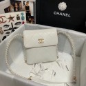Chanel small hobo bag AS2503 white JK3368uT54