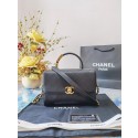 Chanel small tote bag Sheepskin & Gold-Tone Metal AS2059 black JK3677nB26