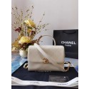 Chanel small tote bag Sheepskin & Gold-Tone Metal AS2059 white JK3678EW67