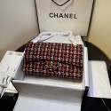 CHANEL Tweed Calfskin -Tone & Gold-Tone Metal AS1112 red JK4421Gw67