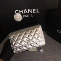 Chanel WOC Flap Bag Original Sheepskin Leather 33814B Silver JK5836KX22