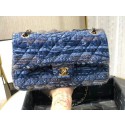 Copy Chanel Original flap bag Twill soft A01112 blue JK3962Ey31