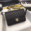 Copy Chanel Small Classic Handbag Grained Calfskin & Gold-Tone Metal A69900 black JK5057Ey31