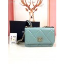 Fake Chanel 19 Classic Sheepskin Leather Chain Wallet AP0957 sky blue JK2882Iw51