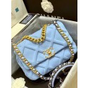 Fashion CHANEL 19 Flap Bag AS1161 light blue JK4242OM51