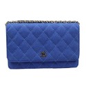 Fashion Chanel mini Flap Bag Original Suede Leather A33814 Blue JK996Of26