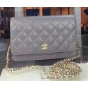 First-class Quality Chanel WOC mini Flap Bag Grey Sheepskin A5373 Gold JK88VJ28