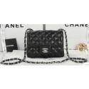 Hot Chanel Classic MINI Flap Bag Black Sheepskin Leather A1115 Silver JK771cT87