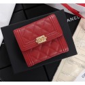 Imitation Chanel Calfskin Leather & Gold-Tone Metal A80734 red JK1253Dl40