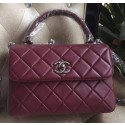 Imitation Chanel Classic Top Flap Bag Original Sheepskin Leather A92236 Burgundy JK76KV93
