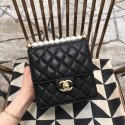 Imitation Chanel Flap Shoulder Bag Sheepskin Leather 77398 black JK4770RC38