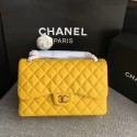 Imitation Chanel Flap Shoulder Bags Yellow Original Lambskin Leather CF1113 Glod JK5722KV93