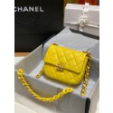 Imitation Chanel mini Shoulder Bag Lambskin&Gold-Tone Metal AS3205 yellow JK2506ye39