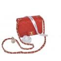 Knockoff Chanel mini Classic Flap Bag Red Cannage Pattern 1115 Gold JK1084WW40