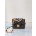 Luxury Chanel flap bag Lambskin Resin & Gold-Tone Metal AS2379 Black JK3549QT69