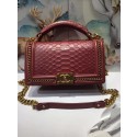Replica Boy Chanel Flap Shoulder Bag original Snake leather 67086 red JK5314BB13