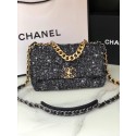 Replica Chanel 19 flap bag Tweed AS1160 black JK3123hD86