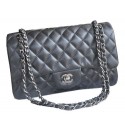 Replica Chanel 2.55 Series Bags Black Sheepskin Leather CHA1112 Silver JK984EO56