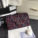 Replica Chanel Classic Handbag Embroidered Tweed & Silver-Tone Metal A01112 red JK5091ED66