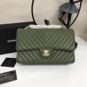 Replica Chanel Flap Shoulder Bags Green Sheepskin Leather A1112 Glod JK5800Ix66