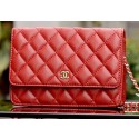 Replica Chanel mini Flap Bag Red Sheepskin Leather A33814 Gold JK737sA83