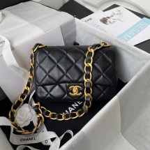AAA Replica CHANEL Lambskin Flap Shoulder Bag 2022SS black JK2970VB75