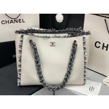 AAA Replica Chanel Original Leather Shopping Bag AS8485 white JK3217Oy84