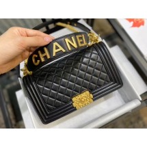 AAAAA BOY CHANEL flap bag A67086 black JK4014Qa67