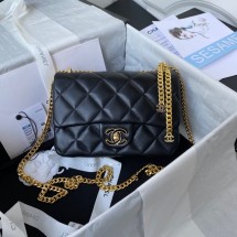 AAAAA Chanel Flap Lambskin small Shoulder Bag AS3114 black JK2554Qa67