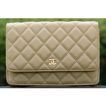AAAAA Chanel mini Flap Bags Apricot Sheepskin Leather A33814 Gold JK558Qa67
