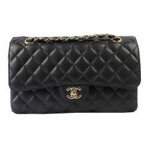 AAAAA Imitation Chanel 2.55 Series Bags Black Cannage Pattern Leather CFA1112 Gold JK978Sy67
