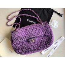 Best CHANEL Denim flap bag AS1113 purple JK4253Ml87