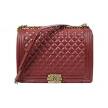 Boy Chanel Flap Shoulder Bag Original Cannage Pattern A67087 Burgundy JK914ER88