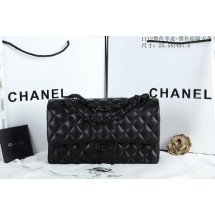 Chanel 2.55 Series Flap Bags Sheepskin Leather A1112 Black JK840LG44