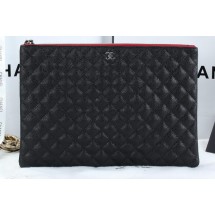 Chanel A6952 Clutch Bag Cannage Pattern Leather Black JK826Av26