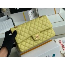 chanel classic handbag Lambskin & gold Metal A01112 lemon JK3517dV68