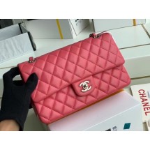 chanel classic handbag Lambskin & silver Metal A01112 pink JK3515pA42