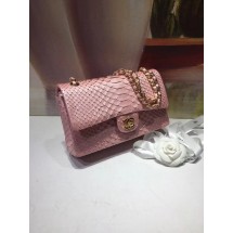Chanel Classic Handbag Python & Gold-Tone Metal A01112 pink JK5018ea89