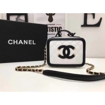 Chanel Cosmetic Bag Original Cannage Pattern A93341 White JK5947vK93