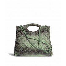 CHANEL Denim 31 Shopping bag AS1407 green JK4235Rk60