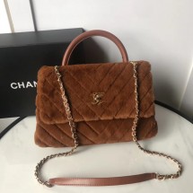 Chanel flap bag with top handle A92991 Camel JK4346Kf26